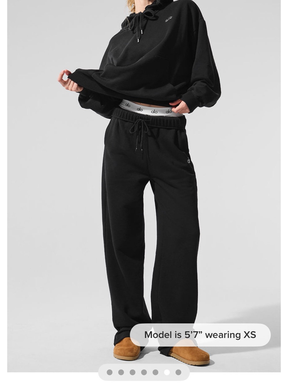 Alo Accoladr Black Drawstring Sweatpants - Picture 4 of 12